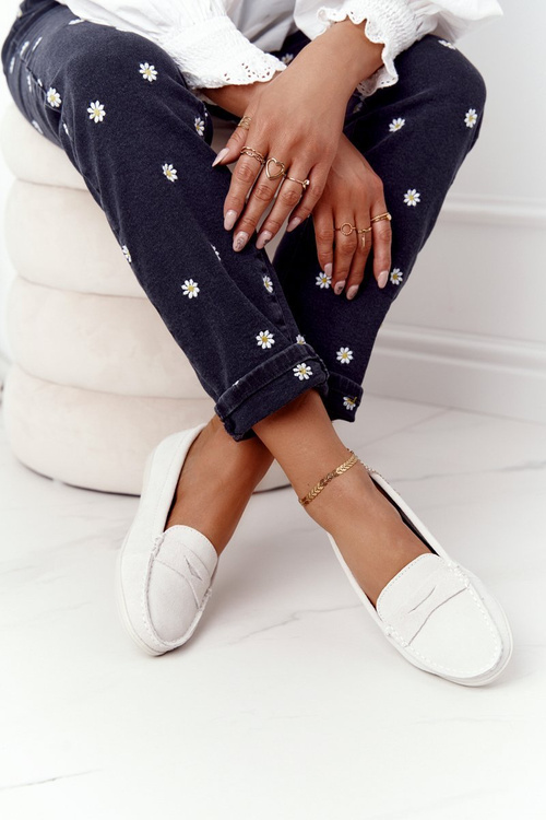 Dámské Semišové Mokasiny Big Star HH274665 Ecru