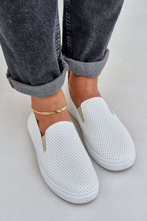 Nazúvacie eko kožené dámske tenisky s nápisom svetlo béžové Zalinne