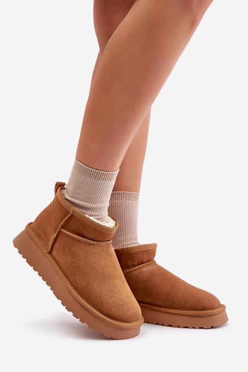 Nízké Semišové Sněhule Přírodní Kůže Vinceza 97950 Camel