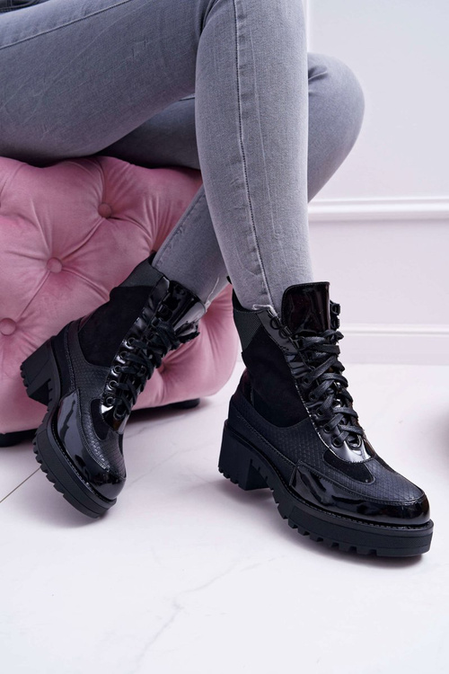 Dámske vysoké čierne topánky nemé