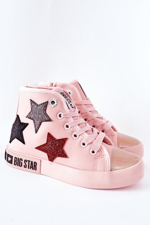 Dětské Tenisky Vysoké Se Zipem BIG STAR II374030 Růžové