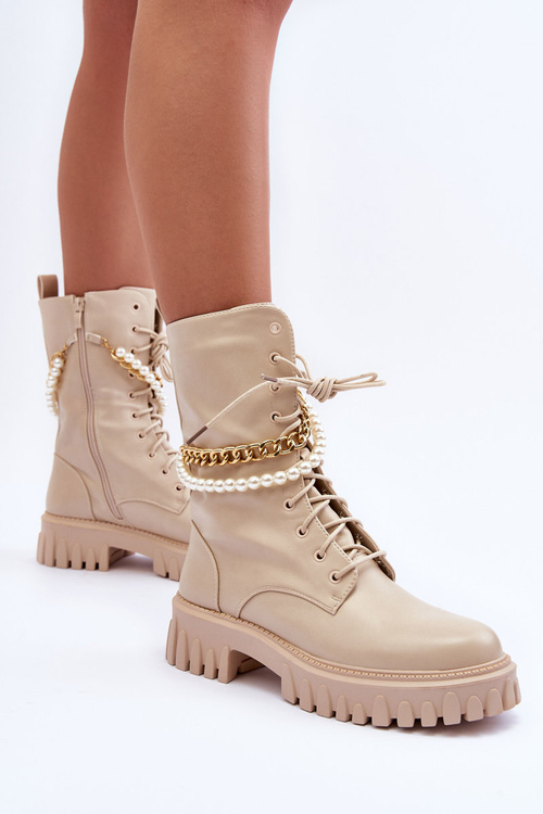 Kožené vysoké -repa -béžové béžové mená pomenované