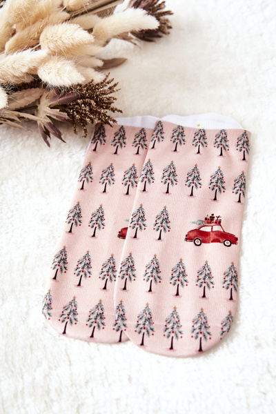 Ponožky vánoční stromky Oranžové