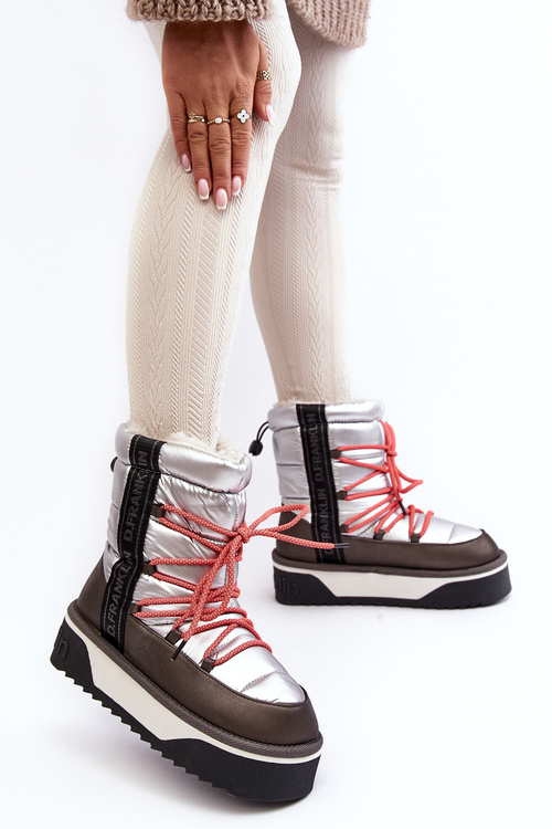 Šnekové Dámské Na Tlusté Podrážce Veganské D.Franklin DFSH371006 Stříbrné