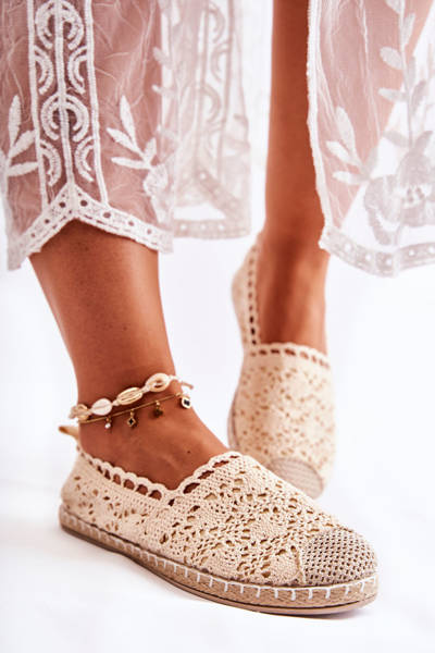 Dámské prolamované espadrilky béžové Letisa
