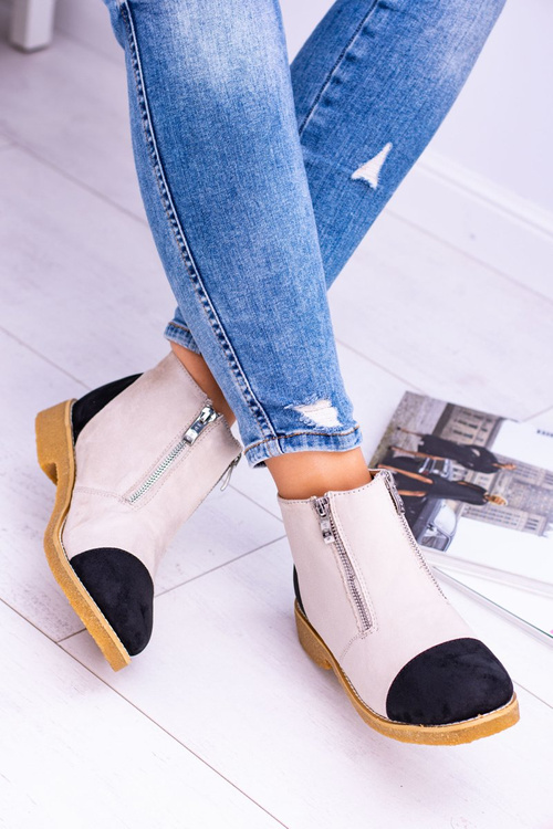 Lu Boo Suede Béžové topánky s posúvačmi Inez