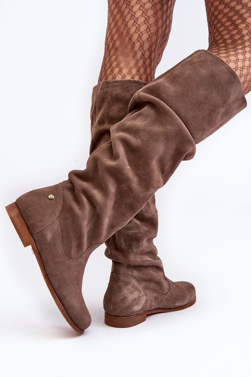 Dámské semišové kotníkové boty Maciejka 05790-04 Bežové