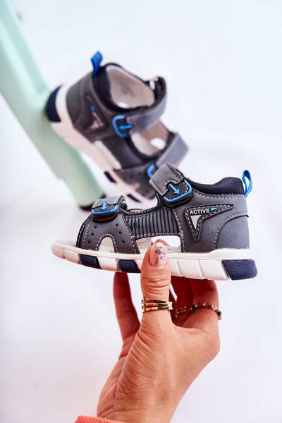 Komfortné sandále pre deti tmavo šedá Samell