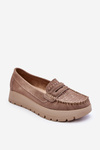 Suede Moccasins na platforme Milana Dark Beige