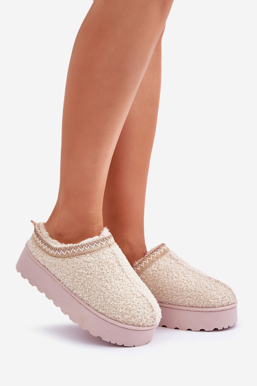 Dámské Sněhule Na Platformě S Vyšíváním Světle Béžové Tirissa