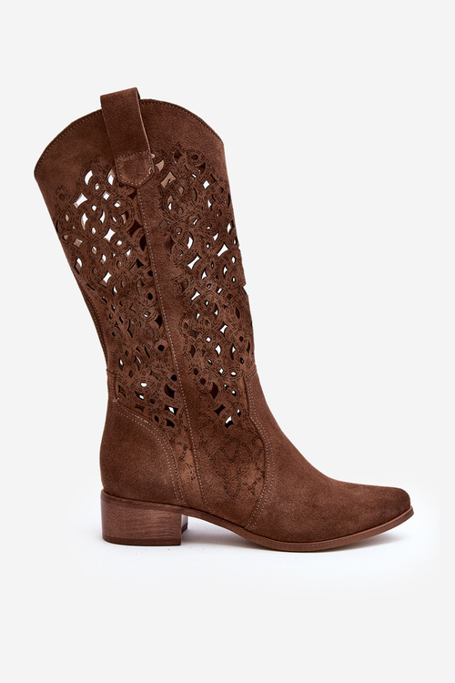 Zazoo 3403 Prezradené Dámske Topánky Na Nízkom Podpätku Hnedé