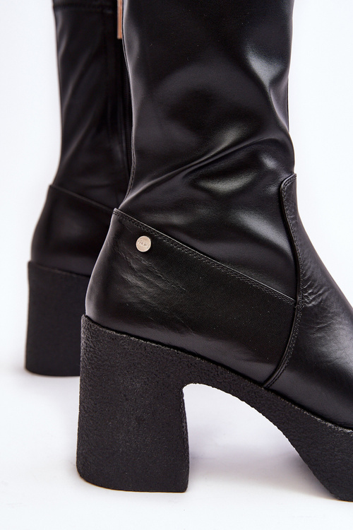 Dámske kožené topánky na Goe MM2N4047 Black Post