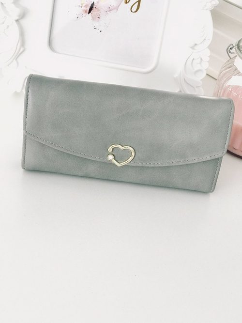 Large Women's Black Trendy Wallet Gold Zipper