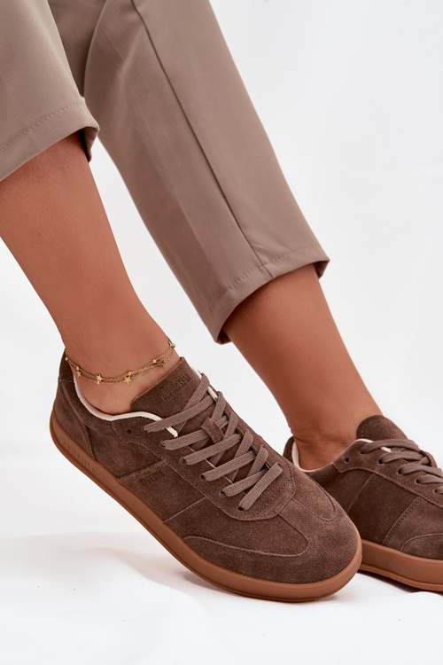 Dámské semišové sneakersy Big Star SS274676 HI-POLY SYSTEM Hnědé