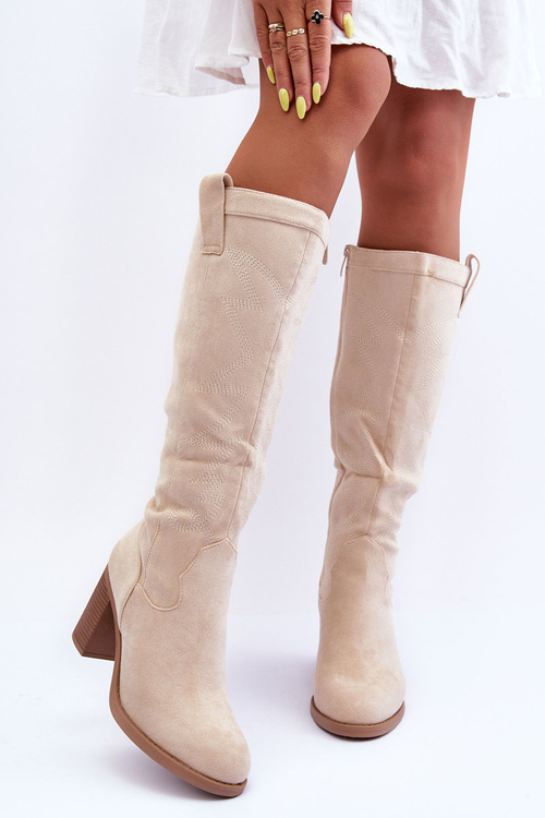 Ženské semišové topánky na stĺpe Khabira Light Beige