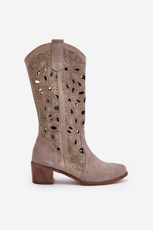 Otvorené semišové topánky Lewski Shoes 3170 Cappucino