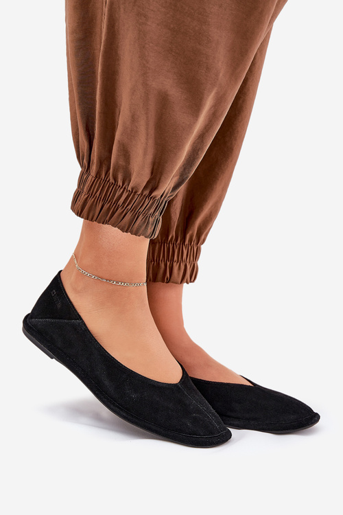 Zamšové dámské baleríny Big Star RR274080 Černé