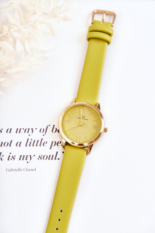 Dámské hodinky na koženém řemínku Giorgio & Dario zelená