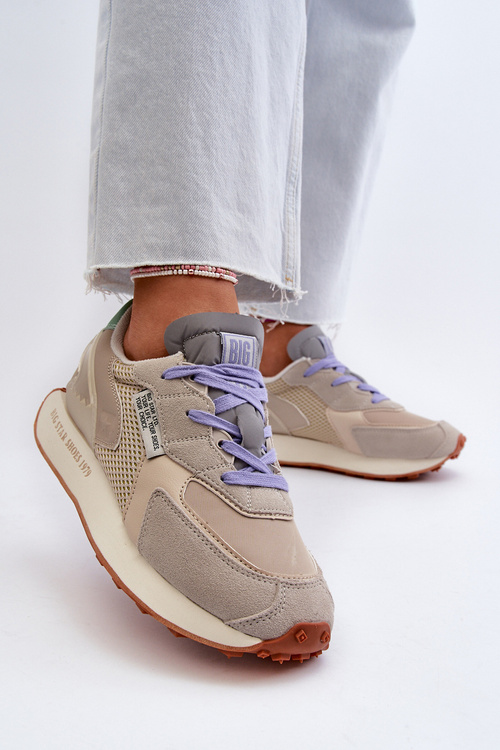 Dámske tenisky na platforme s pamäťovou penou Big Star NN274681 béžové