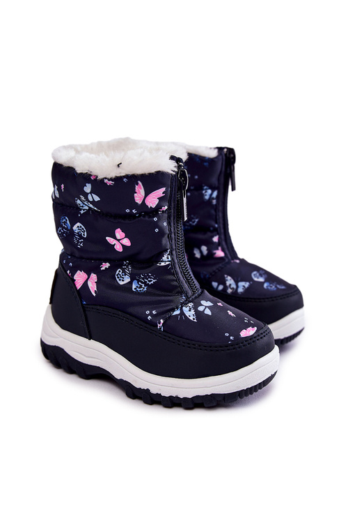 Detské topánky Snehové topánky na veľkej hviezde KK374236 Navy Blue Slider