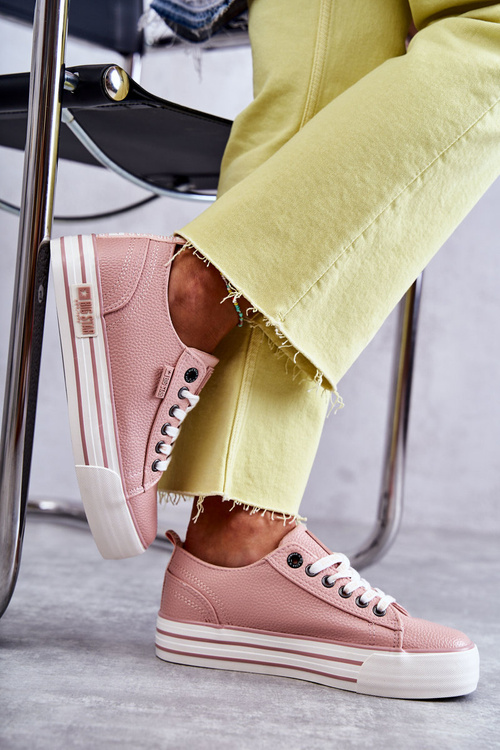 Nízka dámska veľká hviezda KK274016 Ružové tenisky