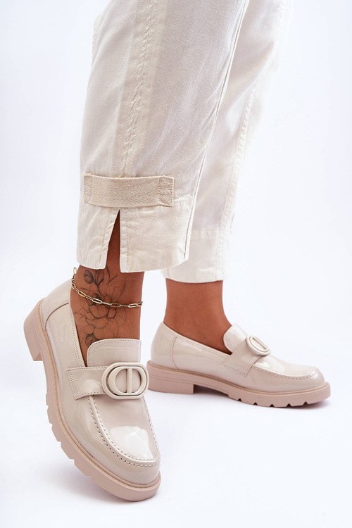 Maľované mokasíry na platforme Jarren Beige