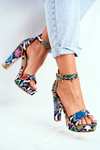 Dámske sandále na stĺpe farebného hadového figara