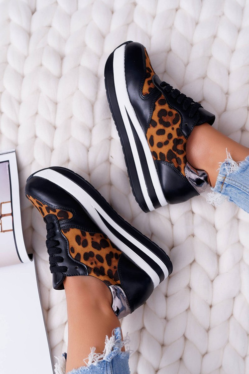 Dámská Sportovní Obuv Leopard Vysoká Podrážka OHH!