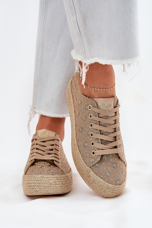 Vzorované Dámske Tenisky Na Platforme S Pleteninou Lee Cooper LCW-25-08-3646L Khaki
