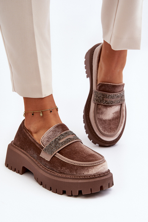 Dámske žlté mokasíny s ozdobou hnedé Wendreda