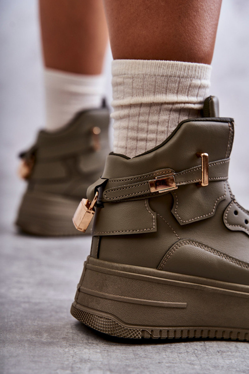 Dámské teplé vysoké sportovní boty zelené Lexa