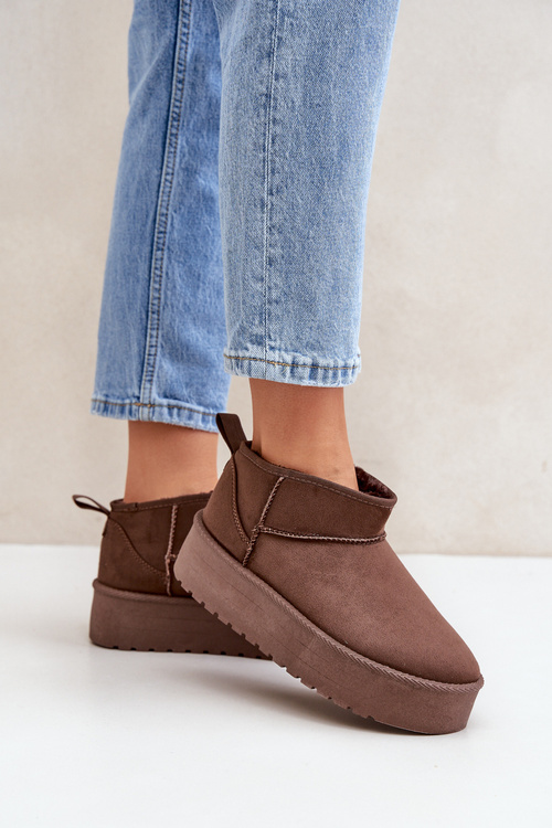 Nízké Sněhule Na Platformě Hnědé Korfedi