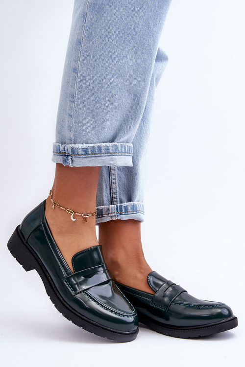 Klasické Dámské Mokasíny Zelené Faradays