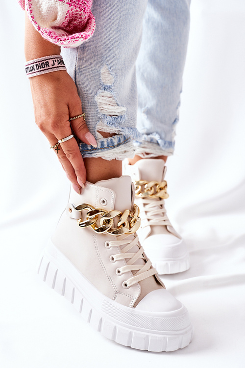 Vysoké tenisky na platforme La Rocca Beige