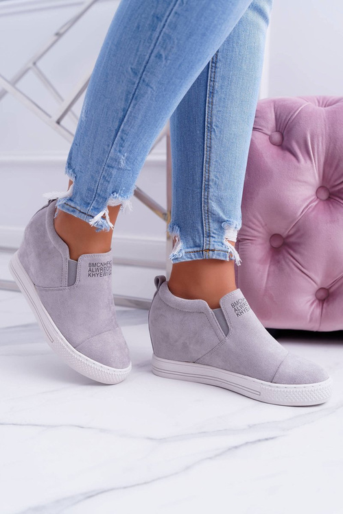 Dámske tenisky na sketers Lu Boo skĺzli šedú kaori