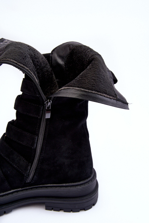 Semišové vrecká na topánky s pruhmi čierna Elnatea