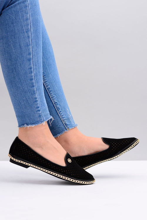 Lu Boo | Černé bavlněné balleriny Stylové