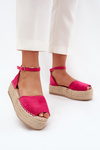 Dámské espadrilky na platformě s pletením fuchsie Selise