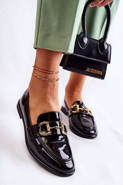 Dámské lakované mokasíny černé Coriso