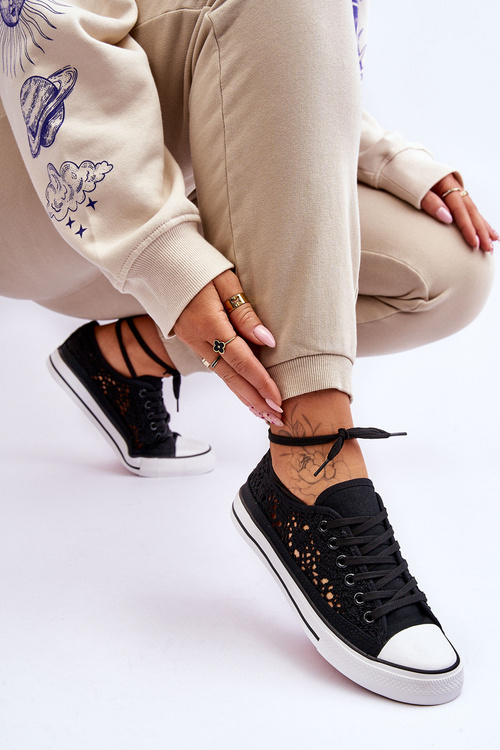 Dámske čipky Black Fiergo tenisky