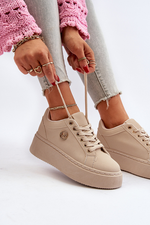 Dámske tenisky na platforme béžové Eshen
