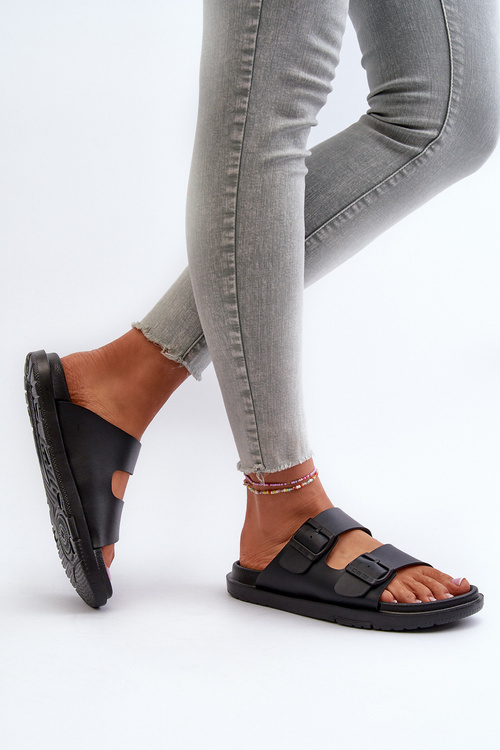 Lehké Pěnové Dámské Žabky S Sponami Big Star NN274A750 Černé