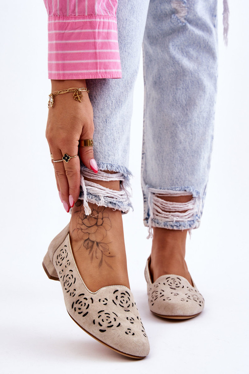 Prolamované Mokasíny Sergio Leone BL627 Béžove