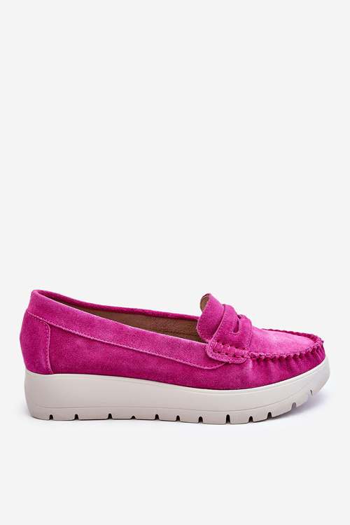 Suede Loafers na platforme Fuksja Lemar Milana