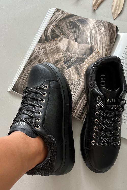 Dámské tenisky z pravé kůže GOE OO2N4004 Černé