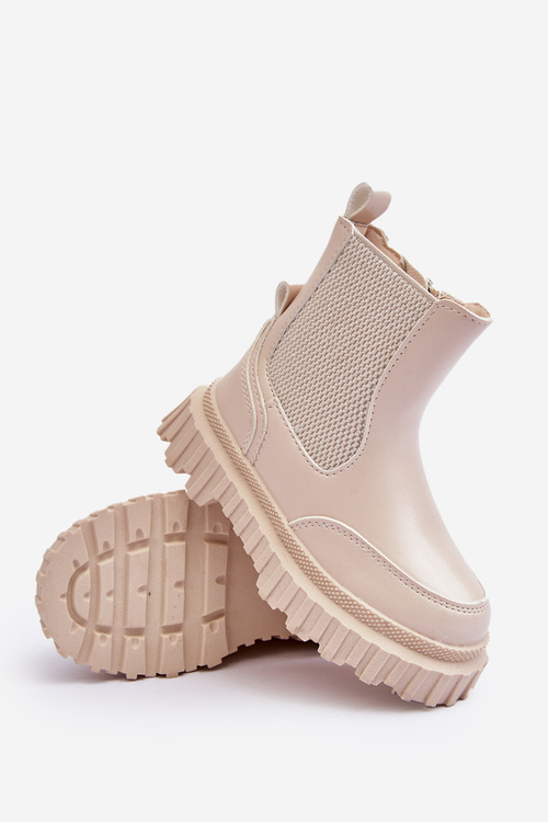 Detské topánky pre béžový izolovaný zips jolynn