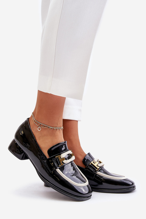 Lakované Dámské Polobotky Na Korku Černé Artiker 55C0104