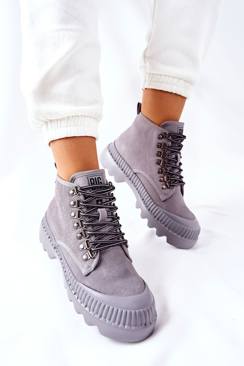 Kožené Turistické Boty Big Star II274365 šedé