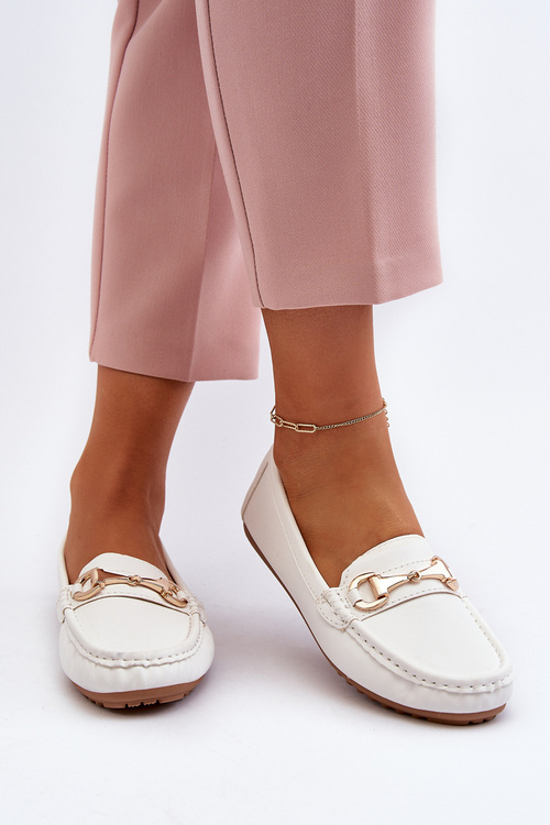 Dámske klasické mokasíny z ekologickej kože biela Demese