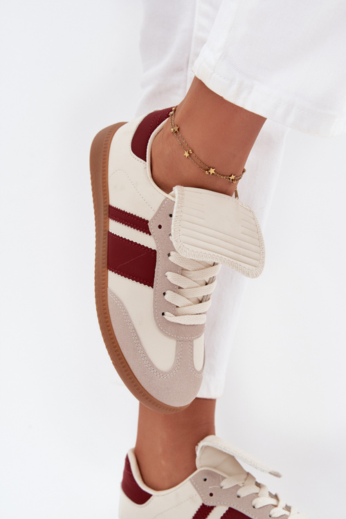 Nízke Dámske Tenisky S Ohýbaným Jazykom Bordová Ardira